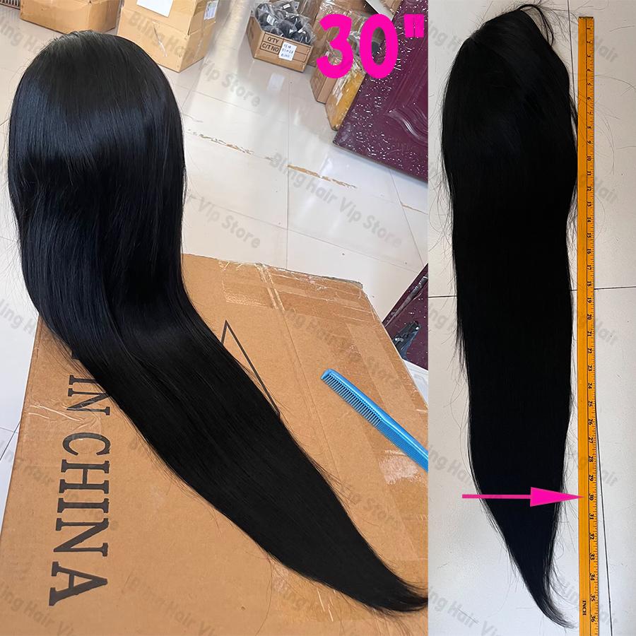 Bling Hair VIP 36 34 Inch 13X4 13X6 Straight HD Transparent Lace Front Wig Human Hair 360 Full Frontal Wigs for Women Brazilian Real Human Hair PrePlucked Natural Black Remy Hair 180% Density 4x4 Closure Wig #TikTokShopHolidayHaul