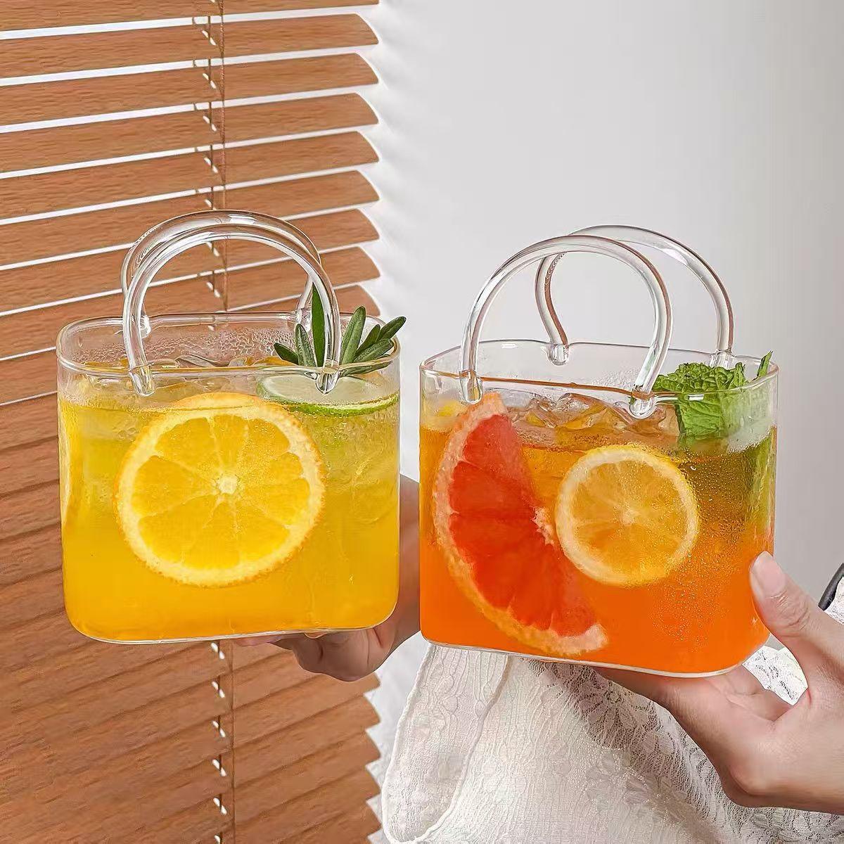 Reusable Glass Cup with Straw, Square Cocktail Mug for Juice Smoothies Iced Tea, Holiday Gift Christmas Halloween Thanksgiving Hanukkah