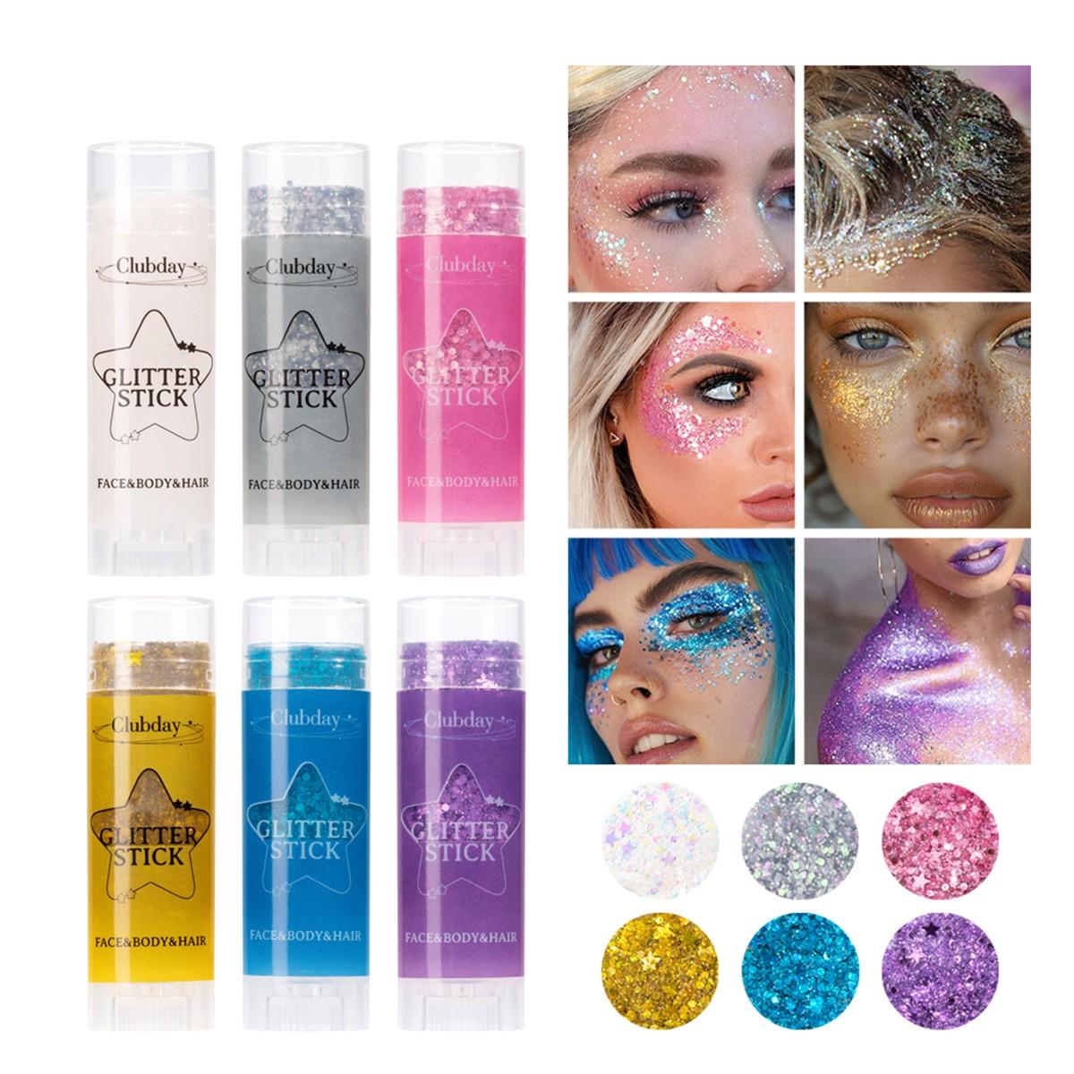 Shimmer Eye Shadow Stick, Bright Lip Gloss & Body Art, Perfect for Festive Makeup, Glittery Finish, Vibrant Colors, Essential Beauty Tool