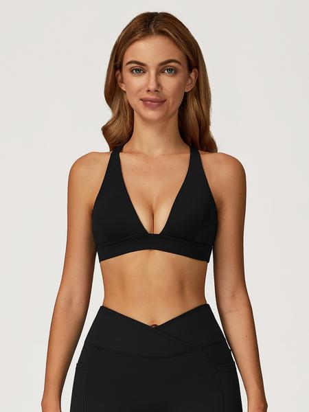 Women's High-Impact Sports Bra, Cross Back Design, Breathable & Comfortable, Ideal for Running & Gym Workouts, Ladies Fitness Apparel, Wireless Sports Bras