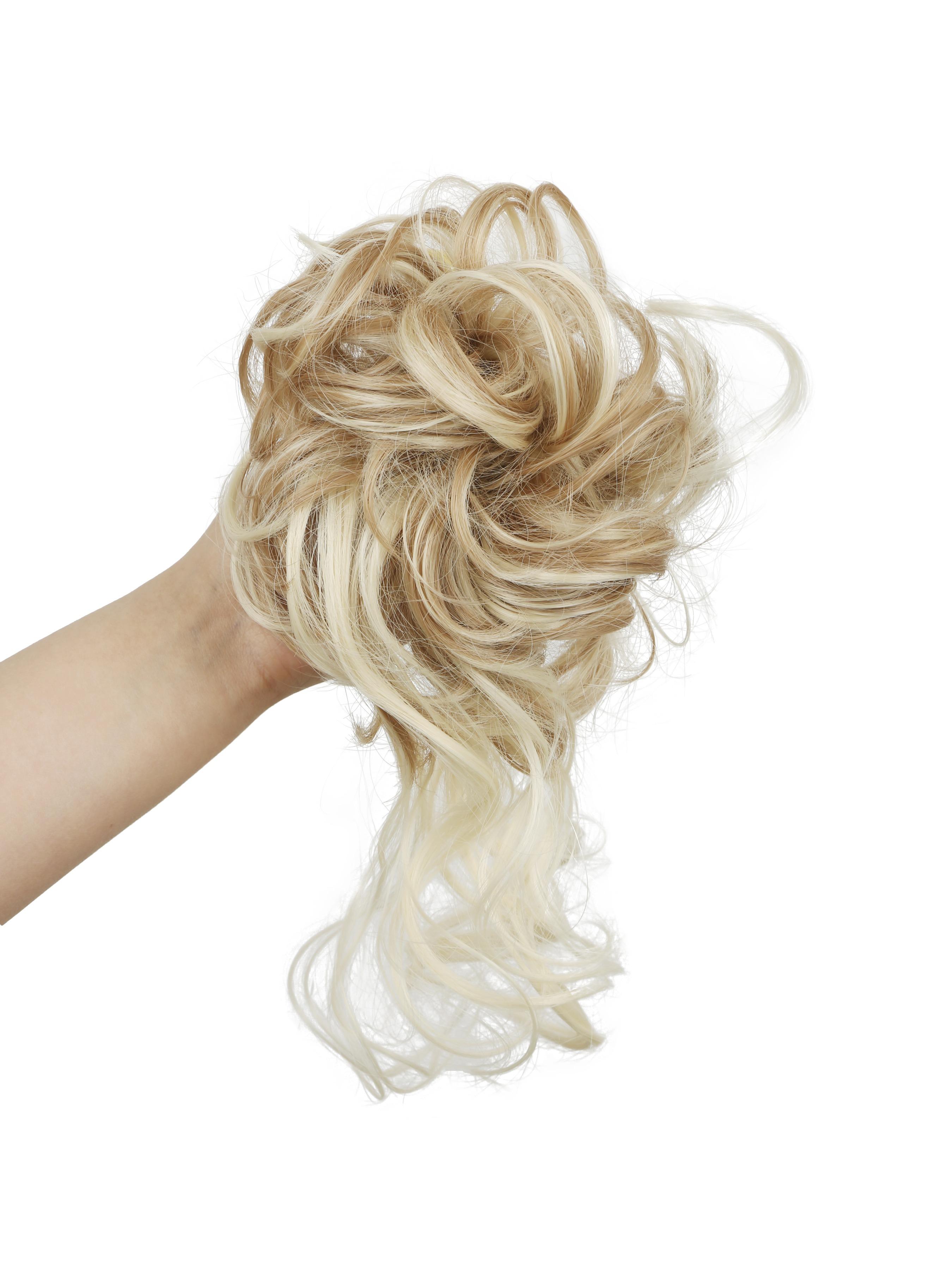 10 INCH Messy Bun Synthetic Extension Hair Piece Tousled Updo Hair Buns Extension Elastic Hair Band Hair Pieces Synthetic Curly Hair Bun Scrunchie Wavy Synthetic Hair For Women Girls