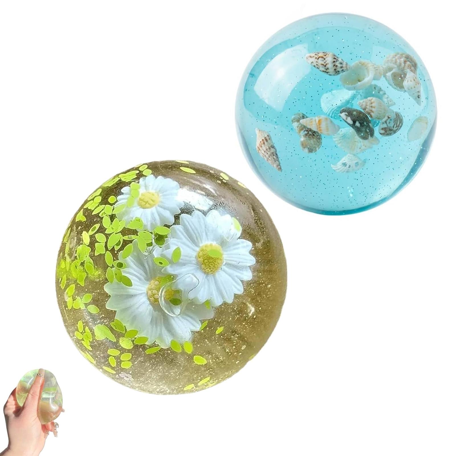 1/2 PCS Coconut Oil Squishy, Crunchy Fidget Stress Ball, Stress Relief Fidget, Slow Rising Squishy, Kasuga Daisy, Ultra-Soft & Non-Sticky, Reusable, Portable Squeeze, Decompression Squeeze Sand Glutinous Sensory Fidgety Toy, During Study, Work