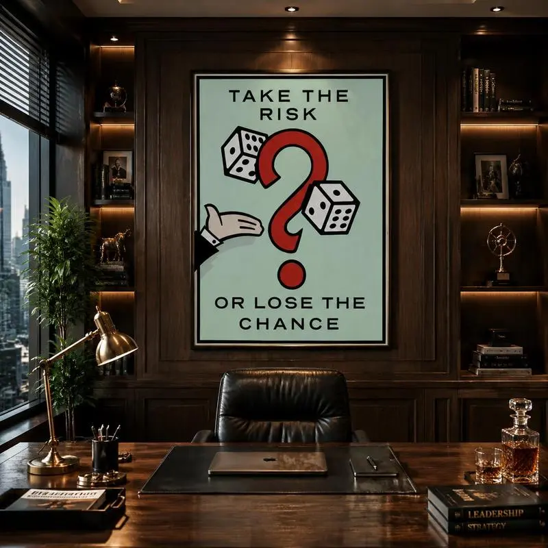 Monopoly Motivational Poster Wall Art  Classic Cartoon Graffiti Canvas Time is Money Poster Home Living Room Office Wall Picture Decor wall set Decoration Artistic