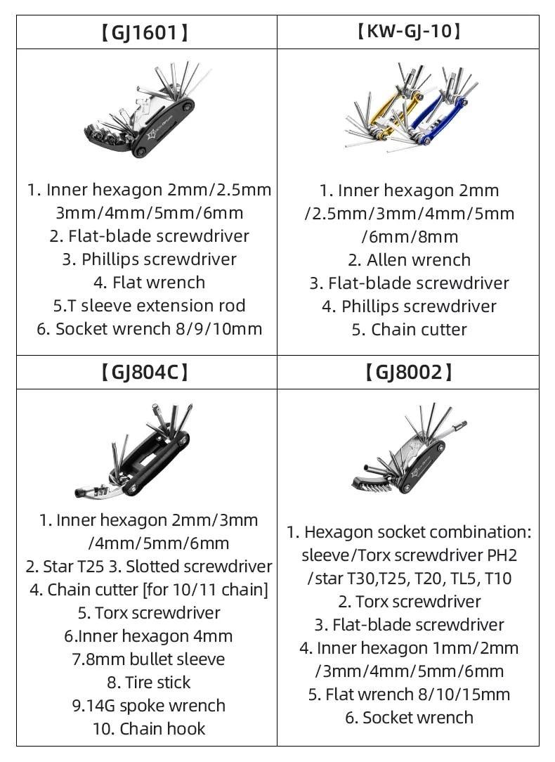 ROCKBROS Bike Repair Tool Durable Aluminum Alloy Bike Tool Kit
