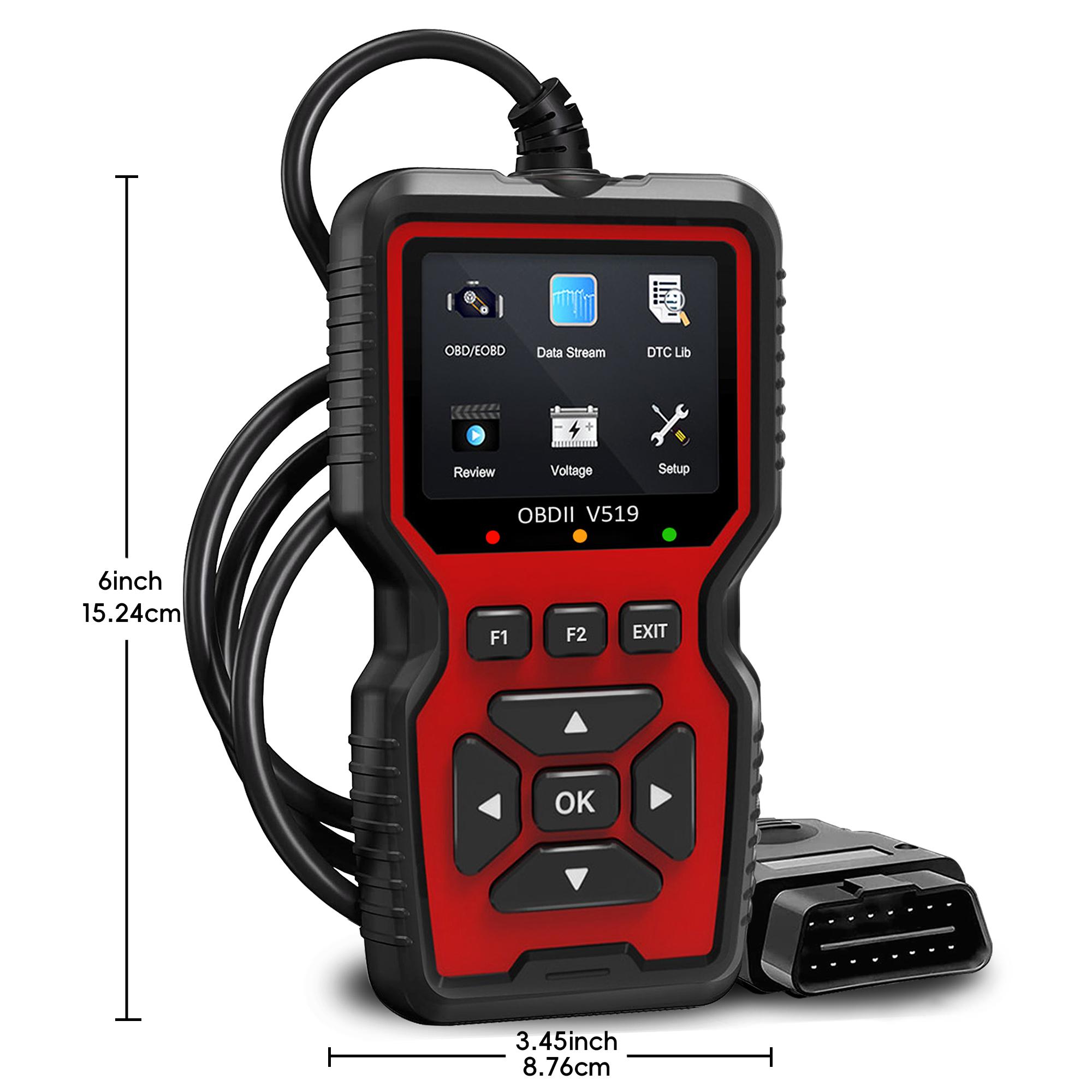 Enhanced Obd2 Scanner Code Reader, Car Engine Check Tool, Automotive Diagnostic Scanner, Reads and Erases Fault Codes, Fits All Obd Ii Cars Since 1996, No Battery Needed