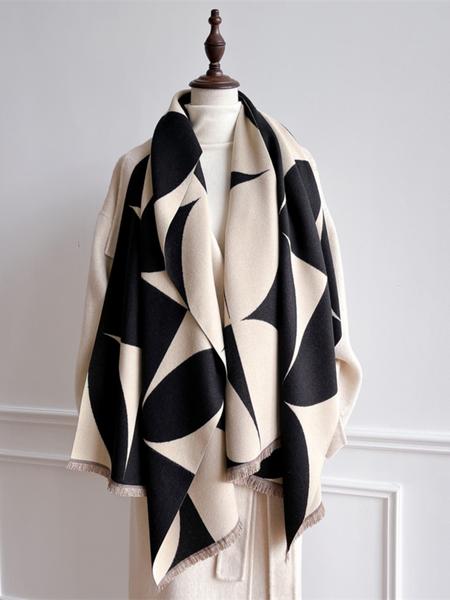 1 Piece Thickened Imitation Cashmere Scarf hijab for A/W | | Bohemian Style Geometric Floral Shawl | Warm Scarf for S/S AC Rooms | Casual Soft Scarf | Casual Elegant Shawl/Headscarf | Unisex Daily Accessory