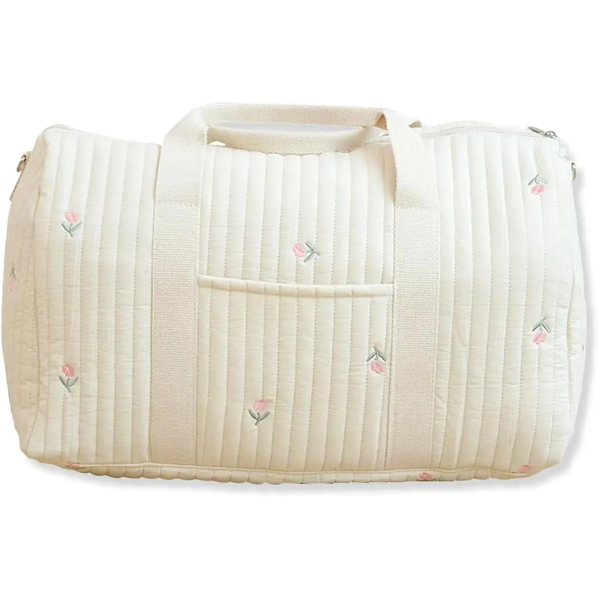 Large Capacity Embroidered Diaper Tote Bag, Lightweight Travel Duffel Bag, Messenger Nappy Changing Mummy Bag