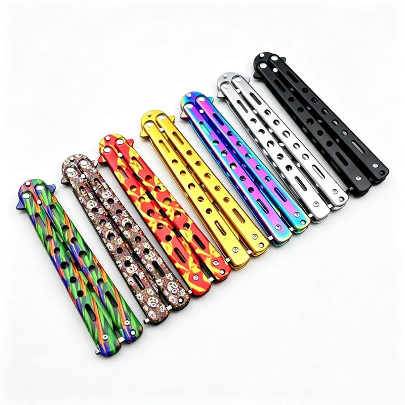 Full Steel 3D Butterfly Hand Practice Tool, Safe Unsharpened Lightweight, Beginner Hand Tricks Stress Relief Toy, Hand Training Device, Stress Relief Accessory