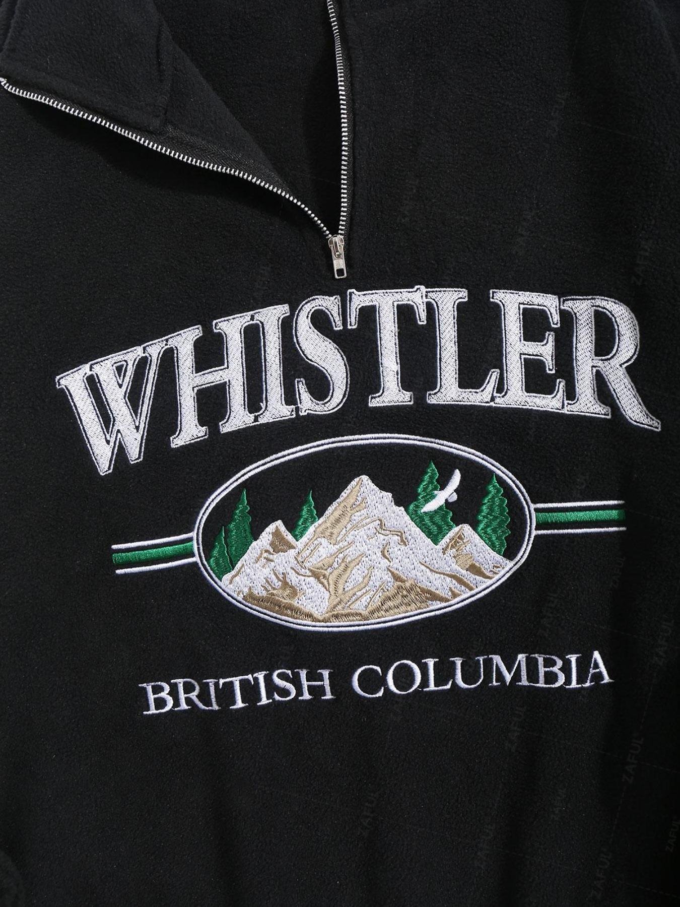 ZAFUL Letter Embroidery Contrast Patch Polar Fleece Sweatshirt, Casual Fit, Spring & Fall Wear, Moderate Thickening, Kint Style, Casual Soft Sweatshirt