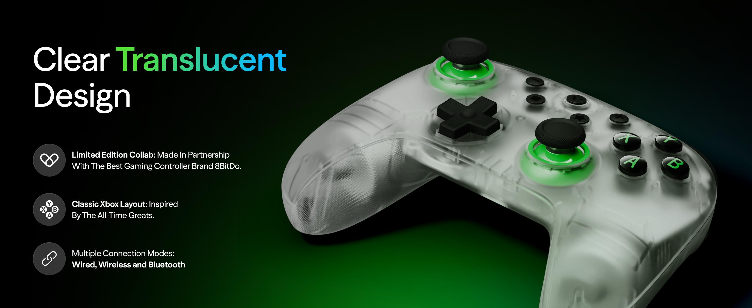 VITURE × 8BitDo Ultimate 2C 3-Mode Wireless Gaming Controller for Neckband, Android & Windows | Xbox Layout | Hall Effect Joysticks | Linear Triggers | L4/R4 Mapping | Wired, Bluetooth & 2.4G