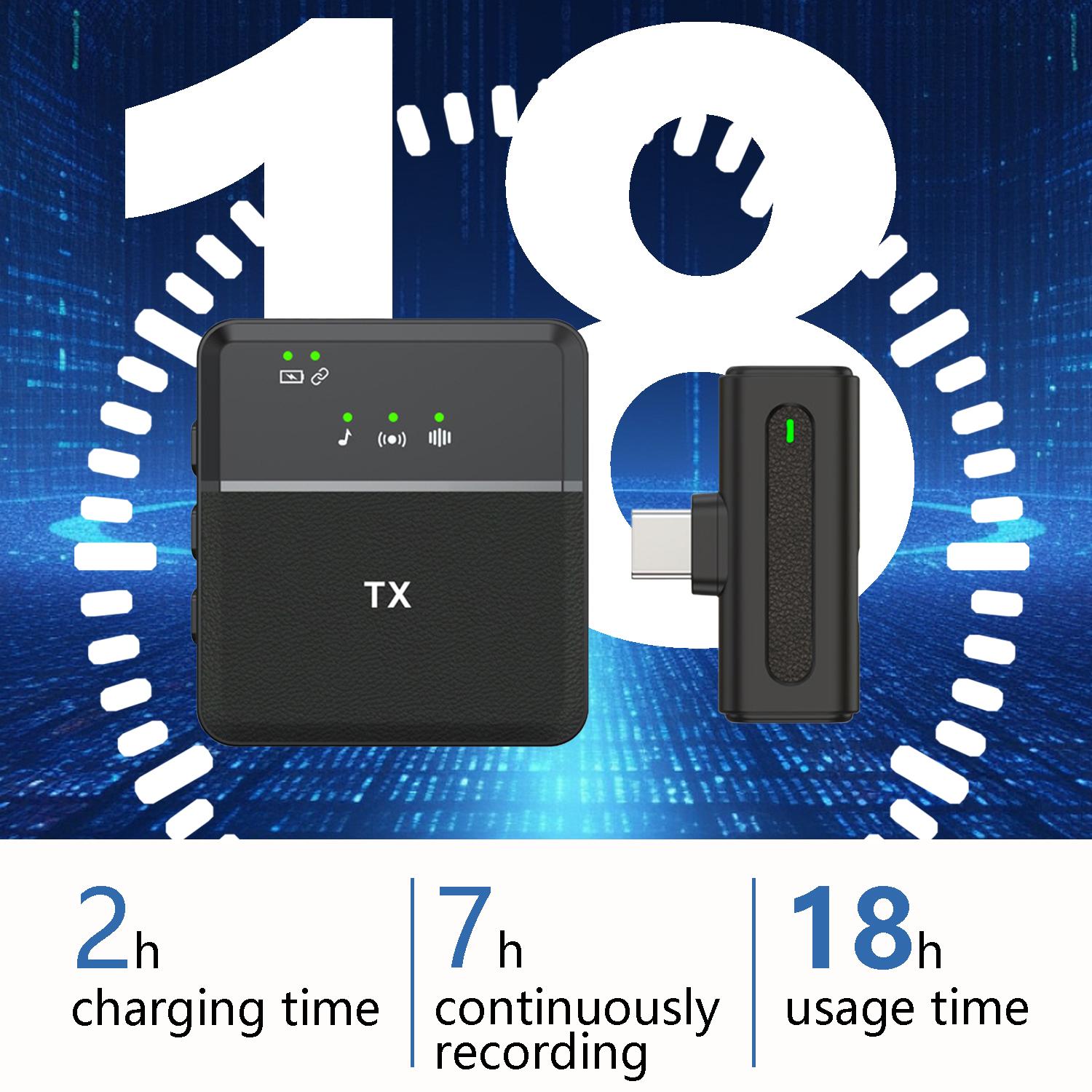 Wireless Lavalier Microphone, USB Rechargeable Lapel Mic, Ideal for Video Recording, Teaching, Interviews, Podcasts, Conferences, Vlogs, USB Streaming Mic