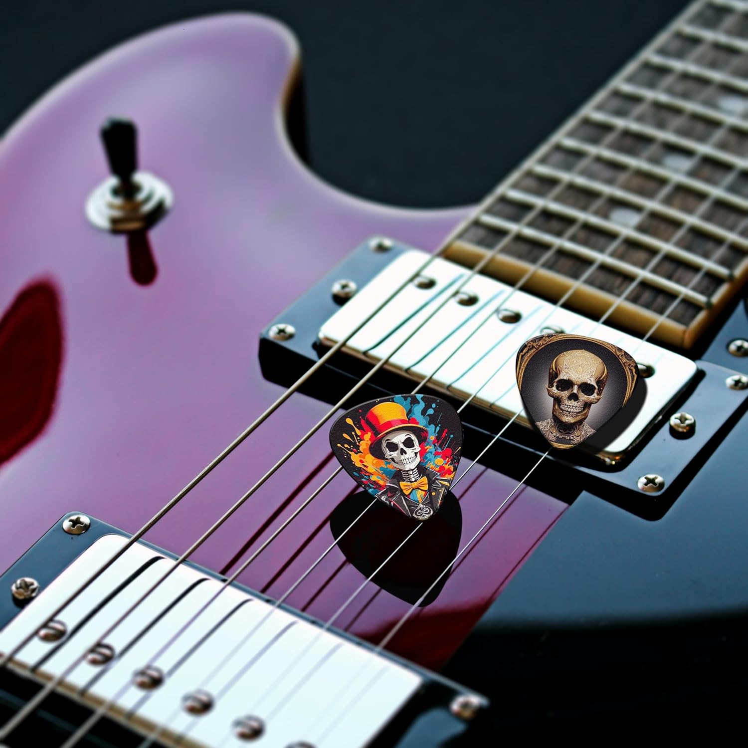 Guitar Pics,24 Pac Sull Guitar Pics Thin, Medium, Heavy Guitar Pics,Guitar Pic Variety Pac for Acoustic,Bass, Electric Guitars 0.46, 0.71, 0.96,1.2mm (Mix 6)