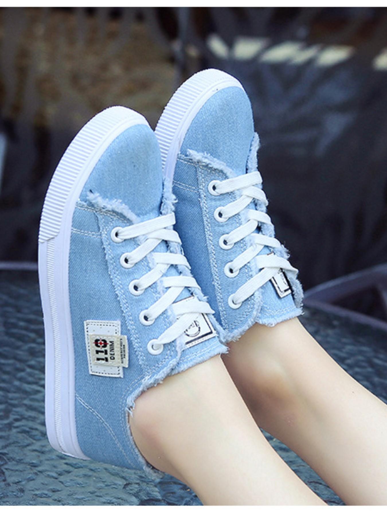 Women's Fashionable Raw Trim Lace Up Low Top Sneakers, Casual Comfortable Lightweight Skate Shoes, Female All-match Round Toe Canvas Shoes for Daily Wear