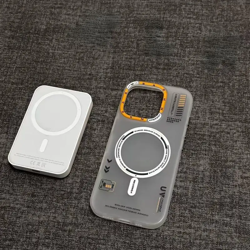 Magsafe strong magnetic charging is suitable for Apple 17promax mobile phone case M1 orange lens frame 17 new iPhone16pro skin matte 15promax tide brand 14 personality 13 anti-drop Shockproof with Protector promax