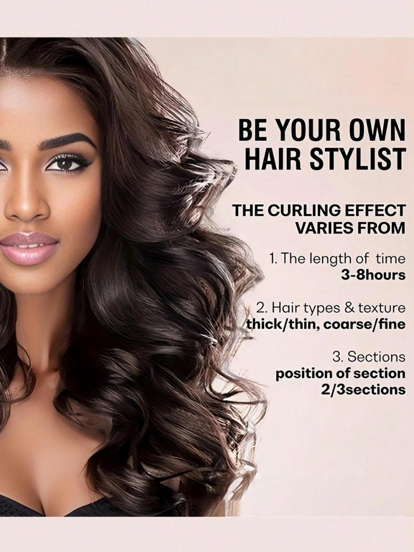 3 Pcs Hair Rollers Set, Satin Heatless Curling Kit, High Resilience Rubber, Soft & Durable, Perfect for Sleeping, Home Use