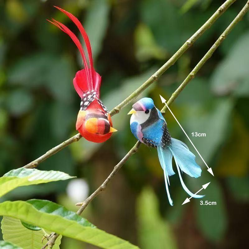 Vine Ring Birdhouse Set, Realistic Bird Model, Garden Decorative Item, Plant, Courtyard, Balcony, Study Room, Office, Home Decoration, Gift Idea