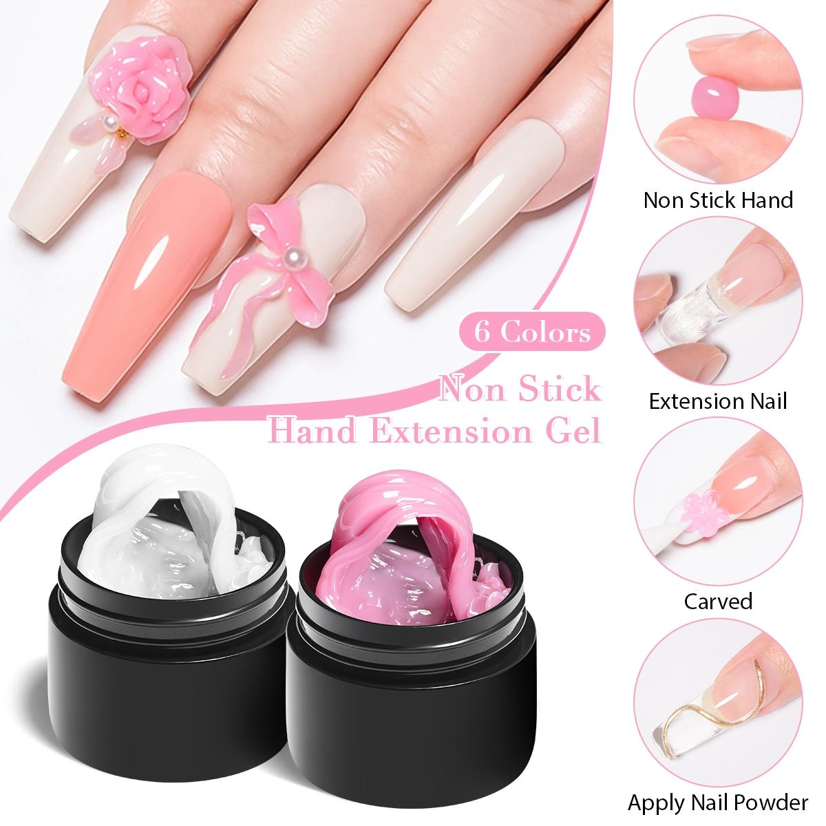 4pcs Non-Stick Solid Gel Set with Double-Headed Pen, 3D UV Nail Gel Kit for Nail Embossing & Sculpting, DIY Manicure at Home