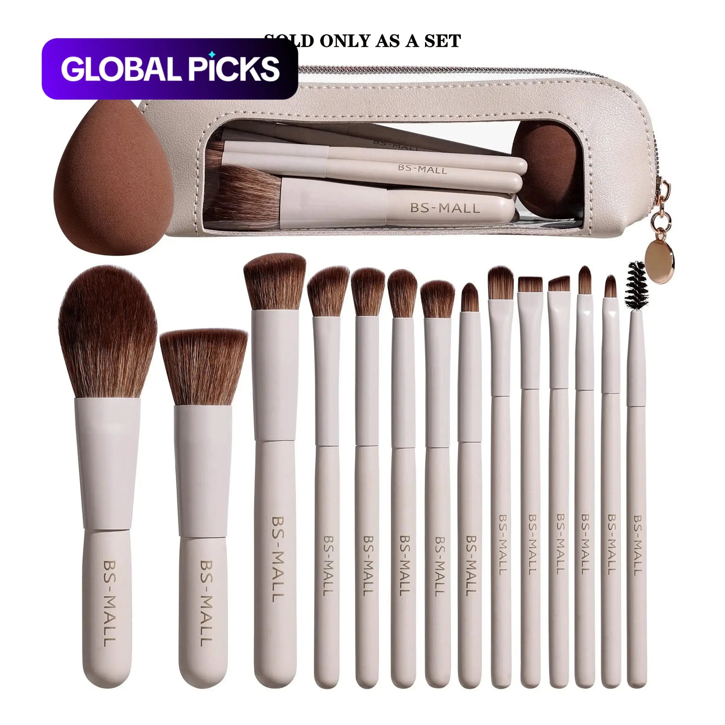 14-Piece Mini Makeup Brush Set with Beauty Sponge and Travel Bag, Makeup Tools Set, Soft Brushes, Portable Travel-Friendly Kit