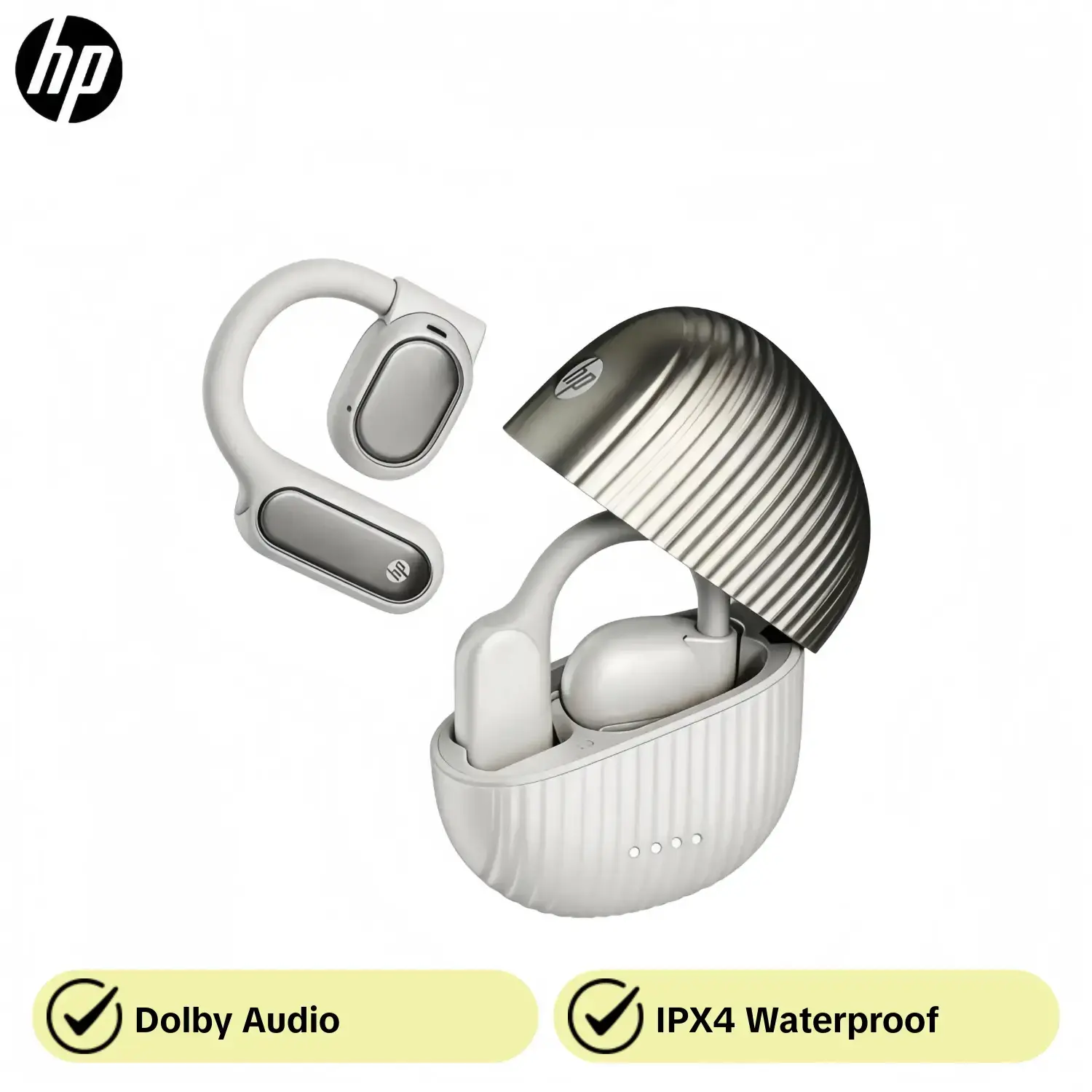 Hp H23d Bluetooth-compatible 5.4 Headphones, Clip-On Design, Dolby Audio, Ipx4 Waterproof, 10-Hour Battery Life, Compatible with All Devices