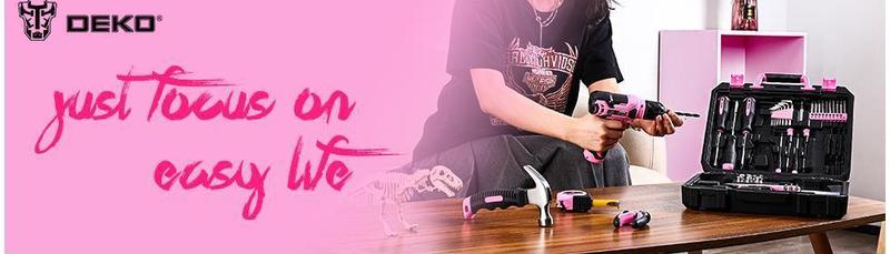 DEKO 8V Cordless Drill Set, 126-Piece Home Tool Kit With Storage Box, Unisex DIY Power Tool Set For Fence Installation, Room Décor, Furniture Assembly, And Daily Repairs