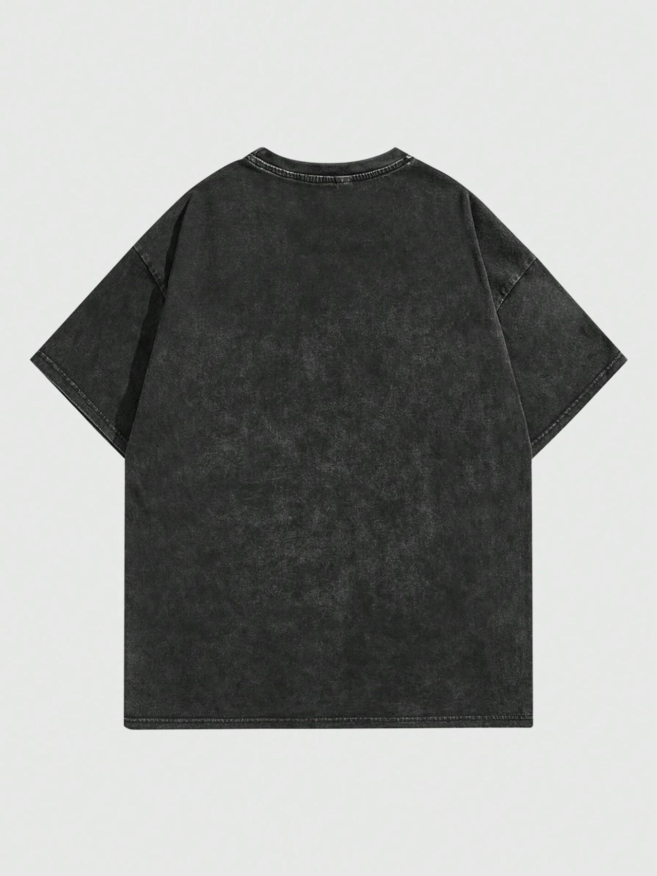 Men's Vintage Deer Totem Print T-Shirt, Loose-Fit Casual Long Sleeve Top, Breathable Polyester Streetwear, Summer New Arrival