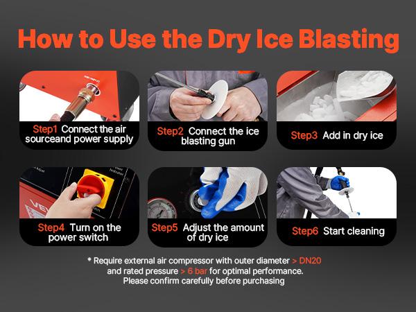 VEVOR Dry Ice Blasting Machine, 16.5LBS (7.5KG) Capacity Dry Ice Cleaning Machine with 4 Nozzles, Adjustable Pressure Dry Ice Amount, Movable Blaster Cleaner for Auto Ship Aviation Chemical, 120V