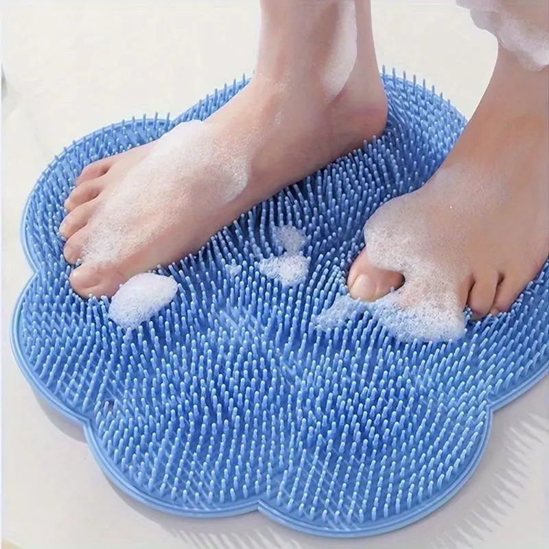 1pc Silicone Mat for Scrubbing Feet And Back - Slip-Resistant, Easy to Clean Bath Massage Pad Designed for Better Exfoliation And Relaxation
