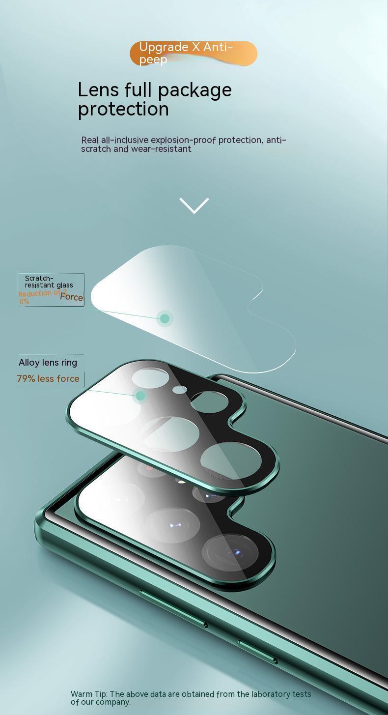 For Samsung Galaxy S25 S24 S23 S22 Ultra Plus Case 360° Anti Peeping Privacy Double Sided Glass Metal Magnetic Ultrathin Cover