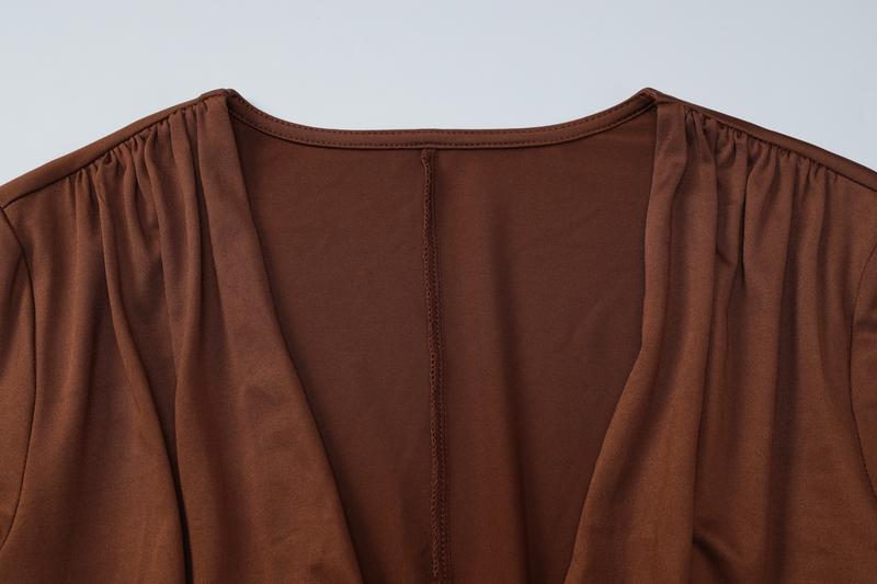 Women Spring Autumn Long Sleeve V Neck Bodycon Jumpsuit Overall One Piece Outfit