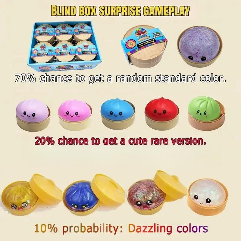1pc Expressive Big Dumpling Squishy - Blind Box, Mysecret Bun Fidget Toy, Soft TPR Material, Stress Relief, Unboxing Surprise,rare squishy Random Style per Pack.Valentine's Day and Easter gifts, suitable for children to exchange gifts