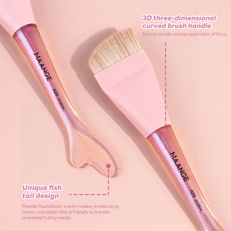 MAANGE Makeup Brush Set with 2pcs Foundation Brush + 5pcs Powder Puffs + Foundation Color Palette for Cream, Liquid, Mineral Foundations & BB/CC Creams, Essential Beauty Tools for Flawless Application, Makeup Accessories Gifts for Friends