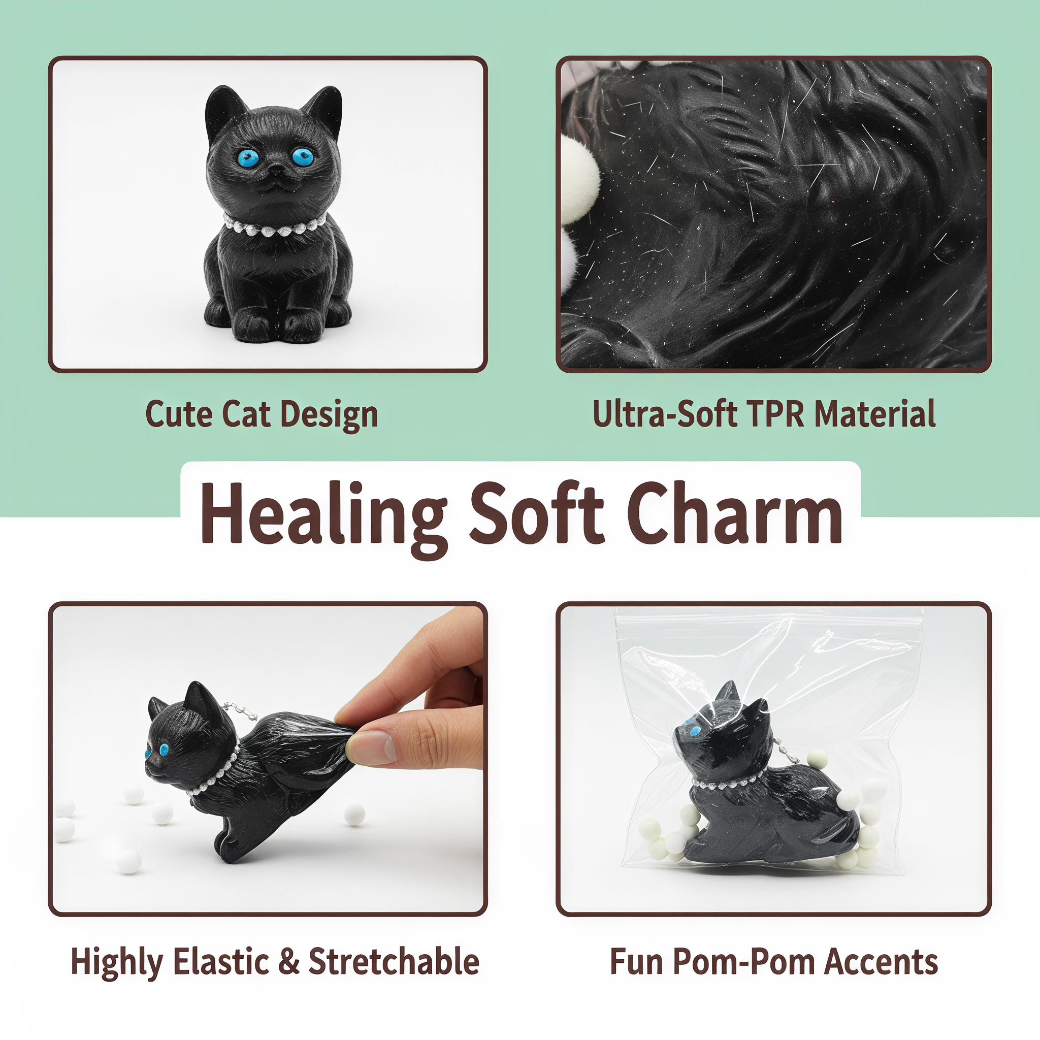 RIVIOO Super soft cat pinch music decompression artifact TPR pinch toy