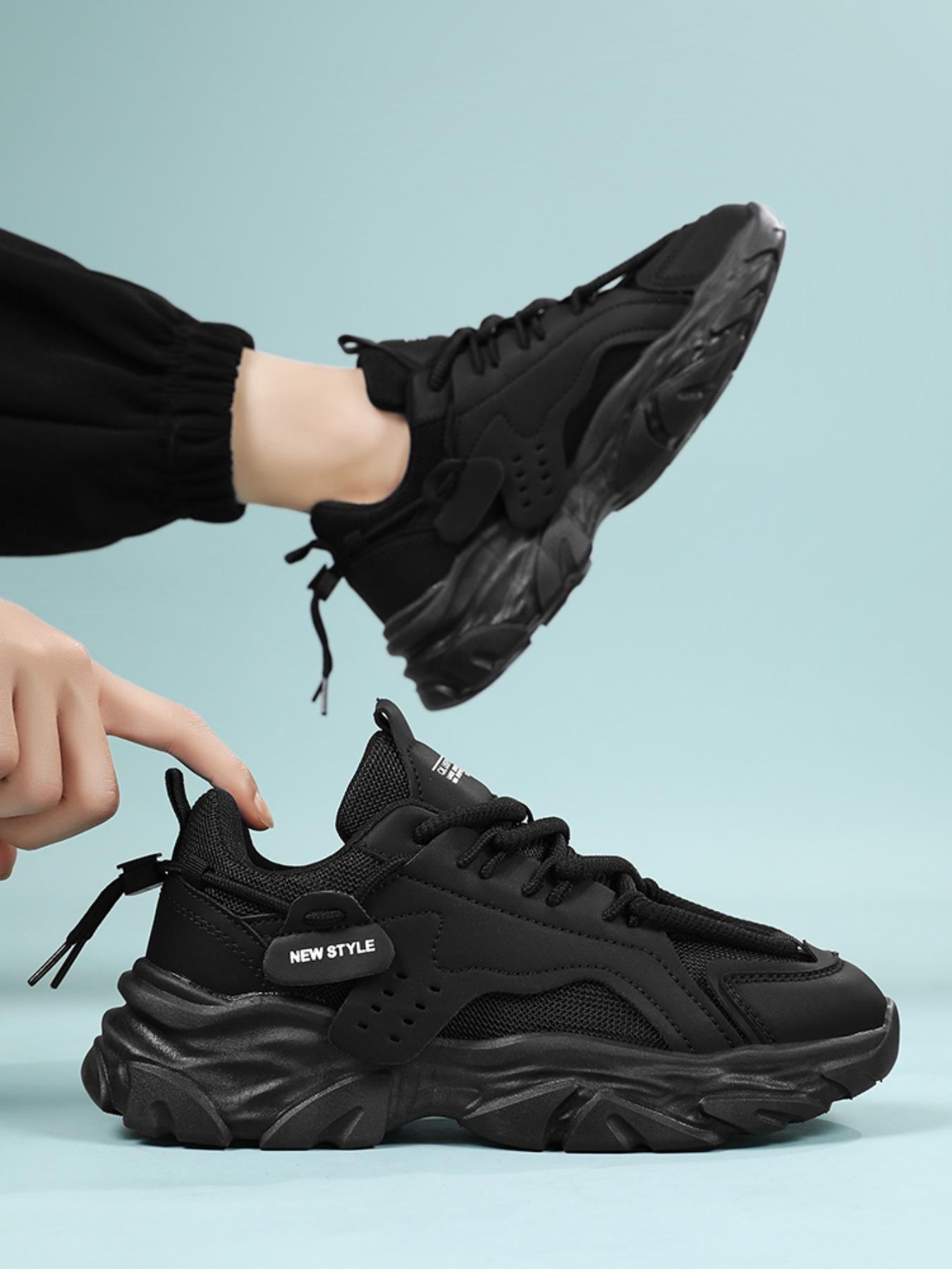 Men's Sporty Lace Up Walking Shoes, Casual Comfortable Breathable Running Shoes, Trendy All-match Sneakers for Daily Wear, Closed