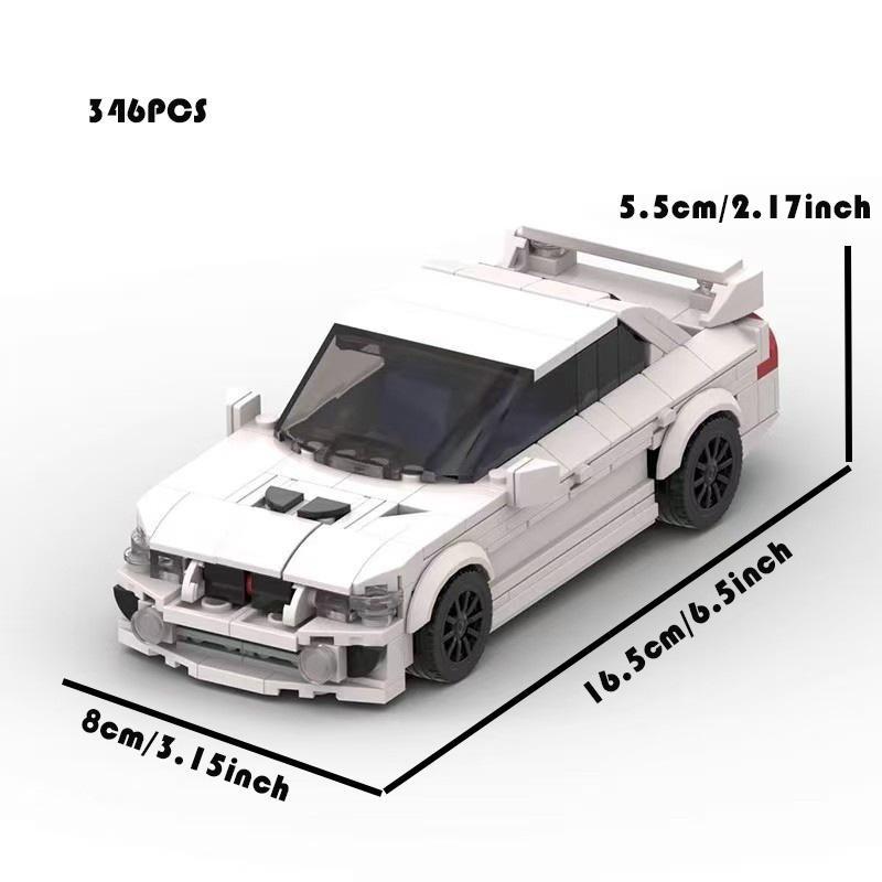 Moc Compatible Lego Three Lancer Evo Brick Car Model, Holiday Gift, Unisex Toy, Block Type Bricks & Parts, Creative Building Blocks