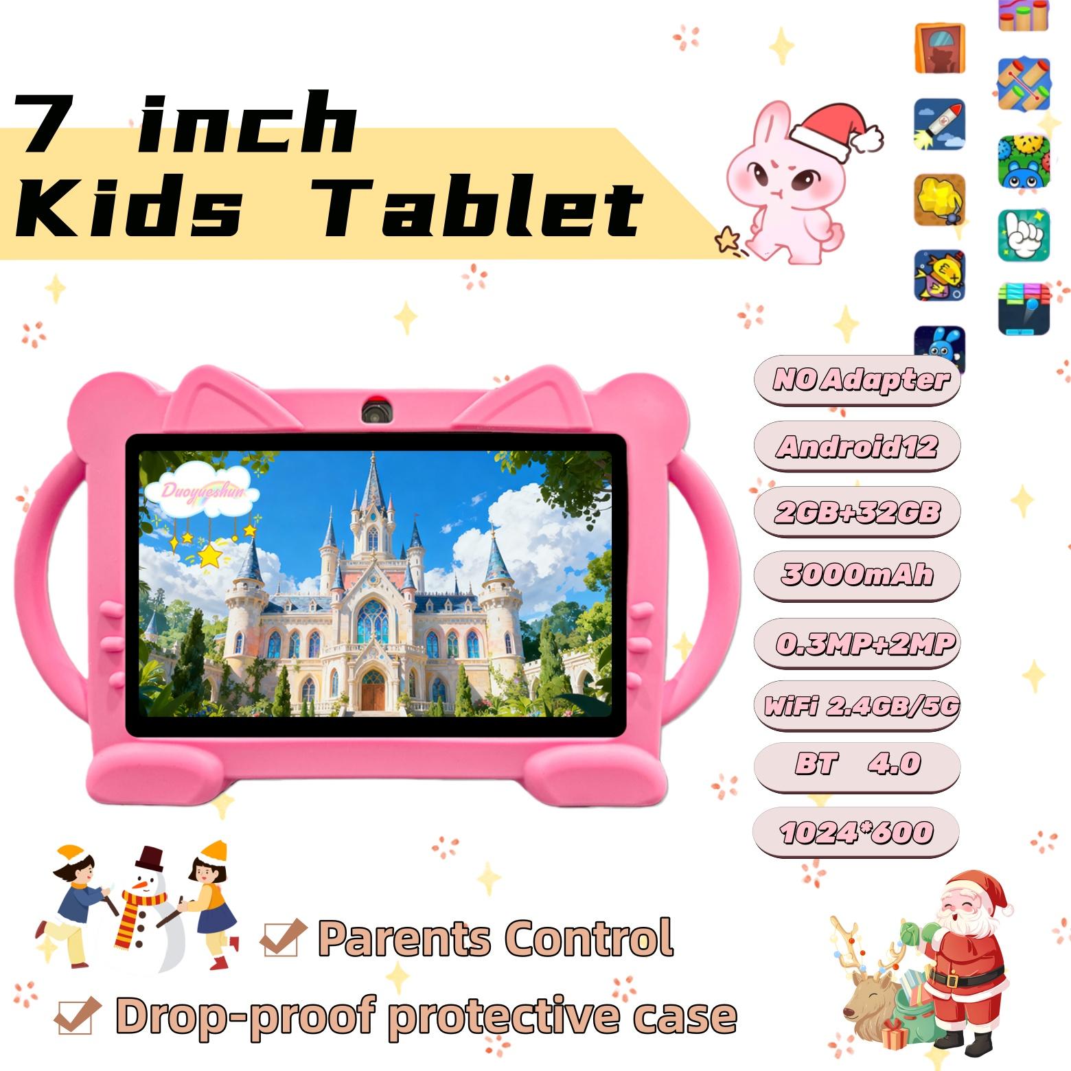Standable and portable design7 Inch Android Wifi Tablet PC, Student Tablets, Parental Control, Rechargeable Battery, Dual Camera, Home & School Use, Kids' Learning Companion, Learning Entertainment Tablet, /blue
