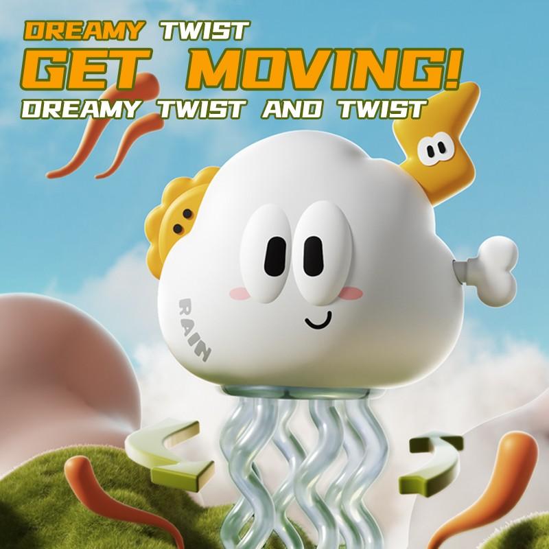 Cute Dancing Cloud Toy, Wind-Up Cloud Baby Animal Stress Relief, Realistic Infant Plaything, Moving and Running Mechanical Toy