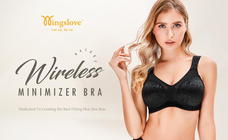 Wingslove Women's Full Coverage Wireless Bras Comfort Minimizer No Padded Supportive Unlined Plus Size Bras