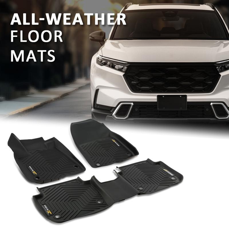 CROSSDESIGN Fit For 2023-2024 Honda CR-V CRV TPE Car Floor Mats All Season Liners 3PCS
