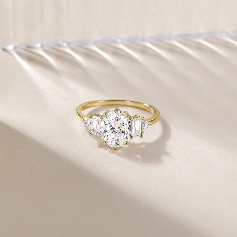 EAMTI 3CT 925 Sterling Silver Wedding Rings for Women Oval Cut Cubic Zirconia Engagement Promise Rings for Her