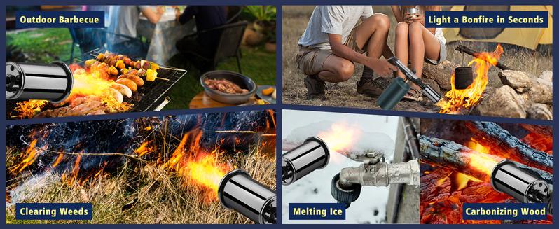 ARTFLAMM Powerful Propane Torch Gun, Grill Gun with Turbo Mode & Safety Lock, Charcoal Torch, Kitchen Blow Torch for Cooking, BBQ, Searing Steak (Tank Not Included)
