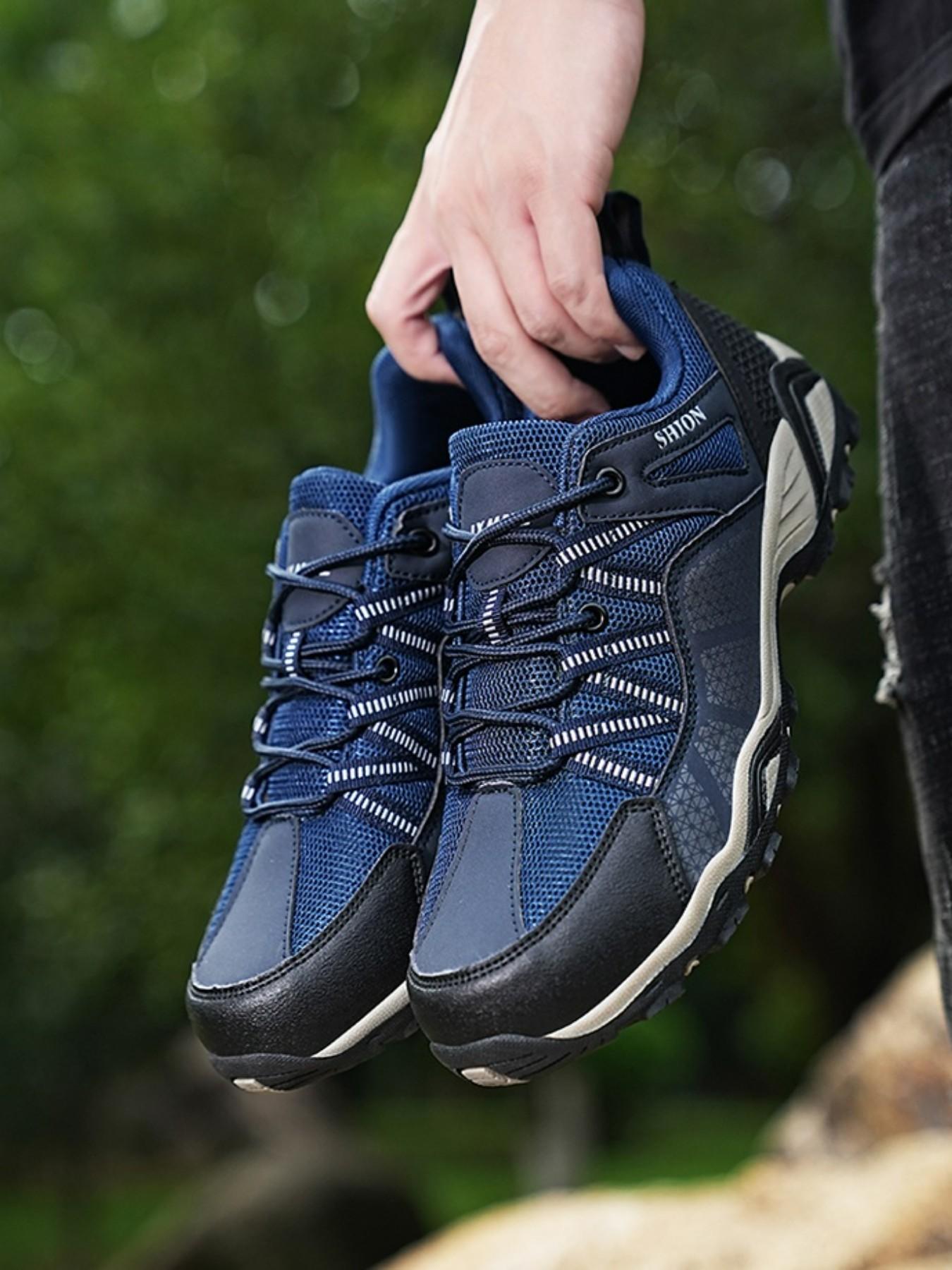 Men's Hiking Shoes, Breathable Mesh Upper, Anti-Slip Rubber Sole, Lightweight Outdoor Sports Shoes, Ideal for Hiking, Camping, Running, Daily Wear