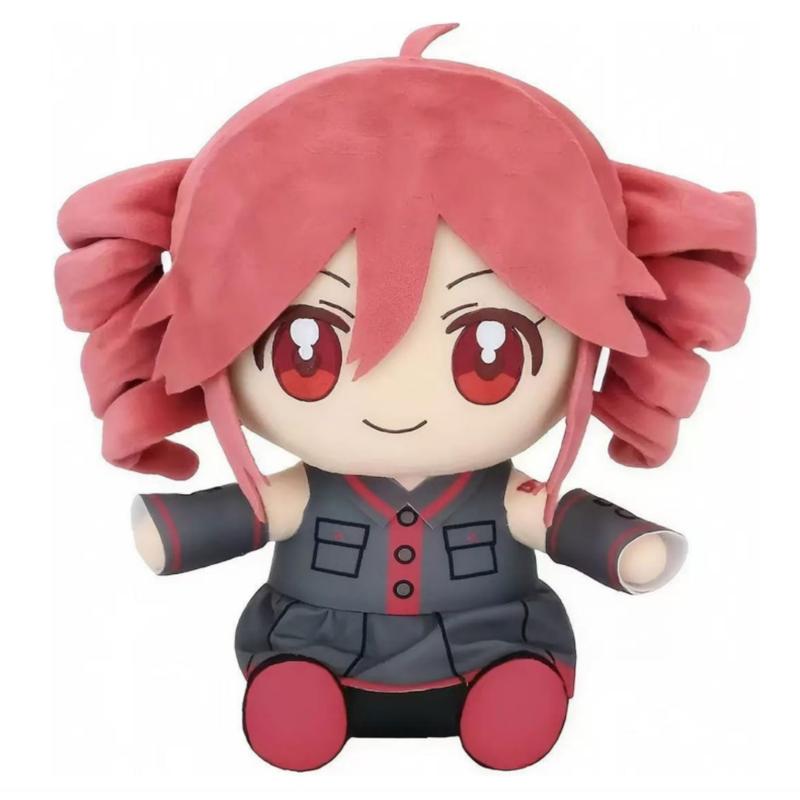 Teto Plush Virtual Singer, Doll-related products Cotton Dolls Teto Plush Dolls, Anime Merchandise Teto Cotton Dolls, Adorable Fufu Sitting Figures Perfect for desktops, bedside, pillow decorations, or birthday gifts, Soft Stuffed Doll