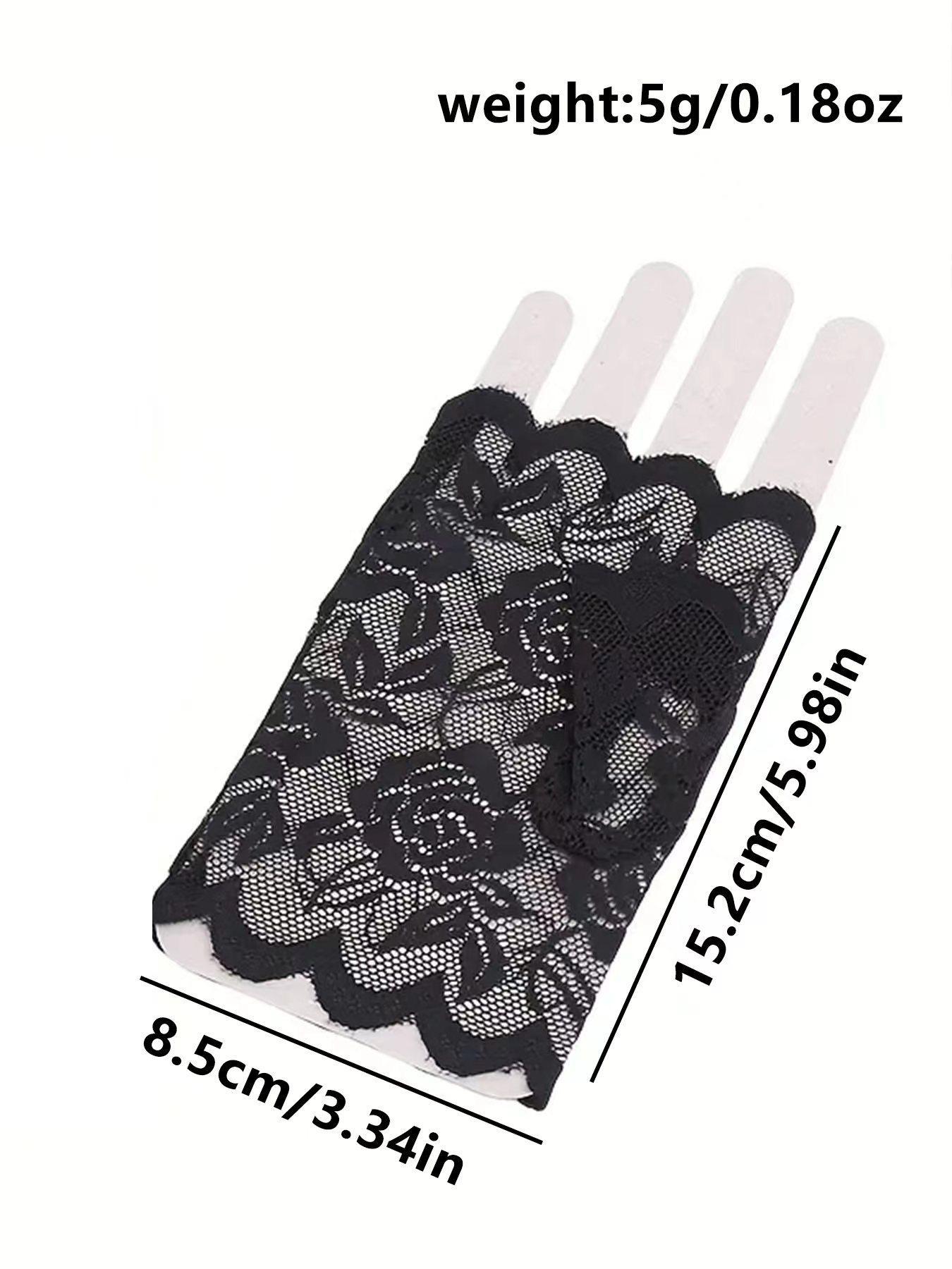 1pair Floral Pattern Lace Hollow out Design Gloves (1 Pair), Elegant Fashion Gloves for Wedding Party, Wedding Bridal Gloves