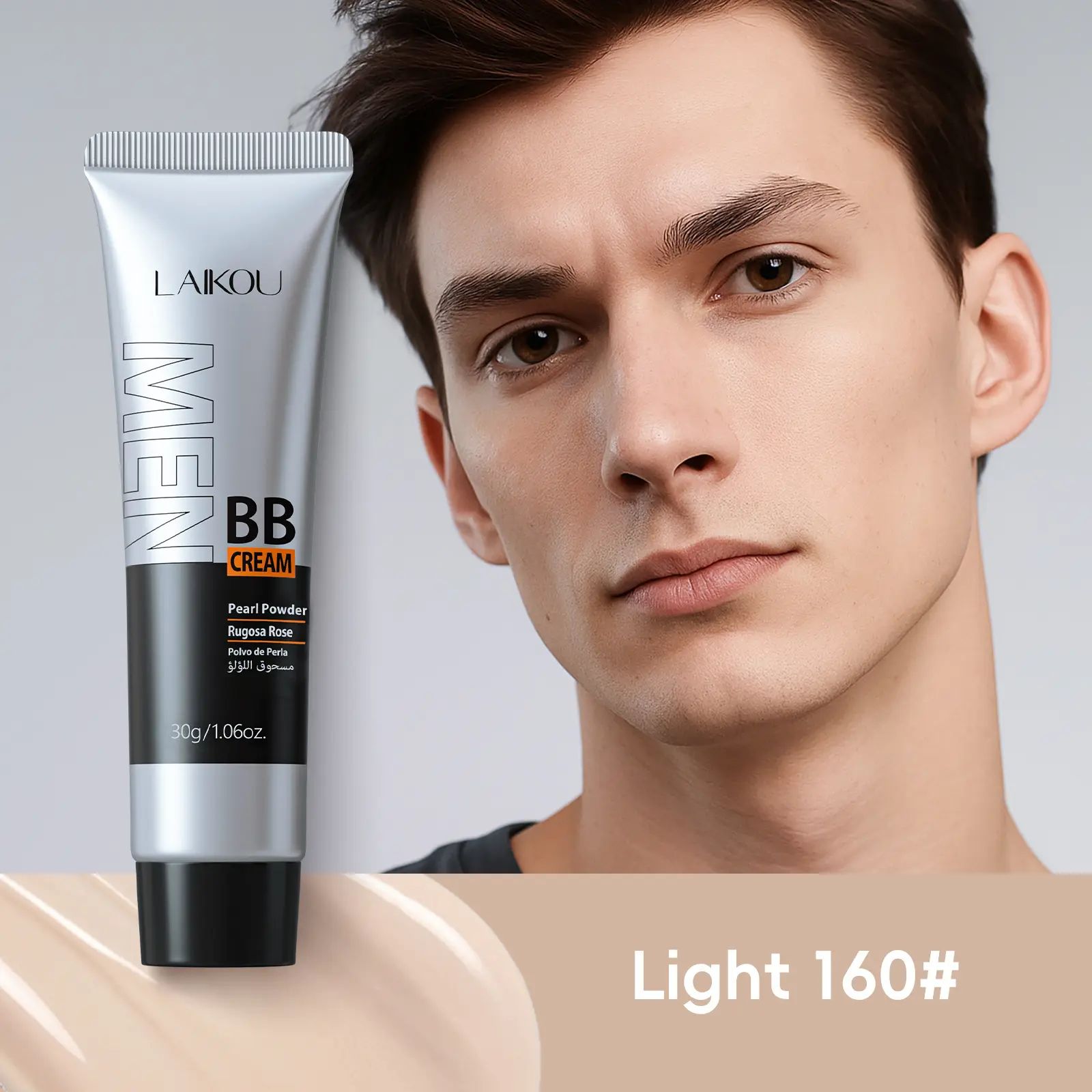 Men's Lightweight Natural Bb Cream 30g, Moisturizing Concealer, Invisible Pores, Breathable, Long-Lasting, Non-Greasy, Essential for Daily Use，Ultra-light texture feels weightless, leaving a natural, Matte Makeup Finish that never looks artificial.