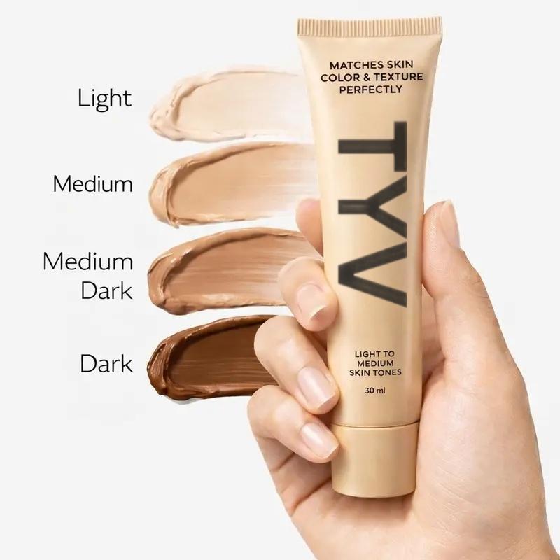 Luxe Hyaluronic Color Changing Cosmetic Foundation for Women - Instantly Adapts to Skin Tone - Buildable Light-to-Medium, Medium Dark-to-Dark Coverage - 12-Hour Wear - Natural Dewy Finish - Combination Skin Makeup