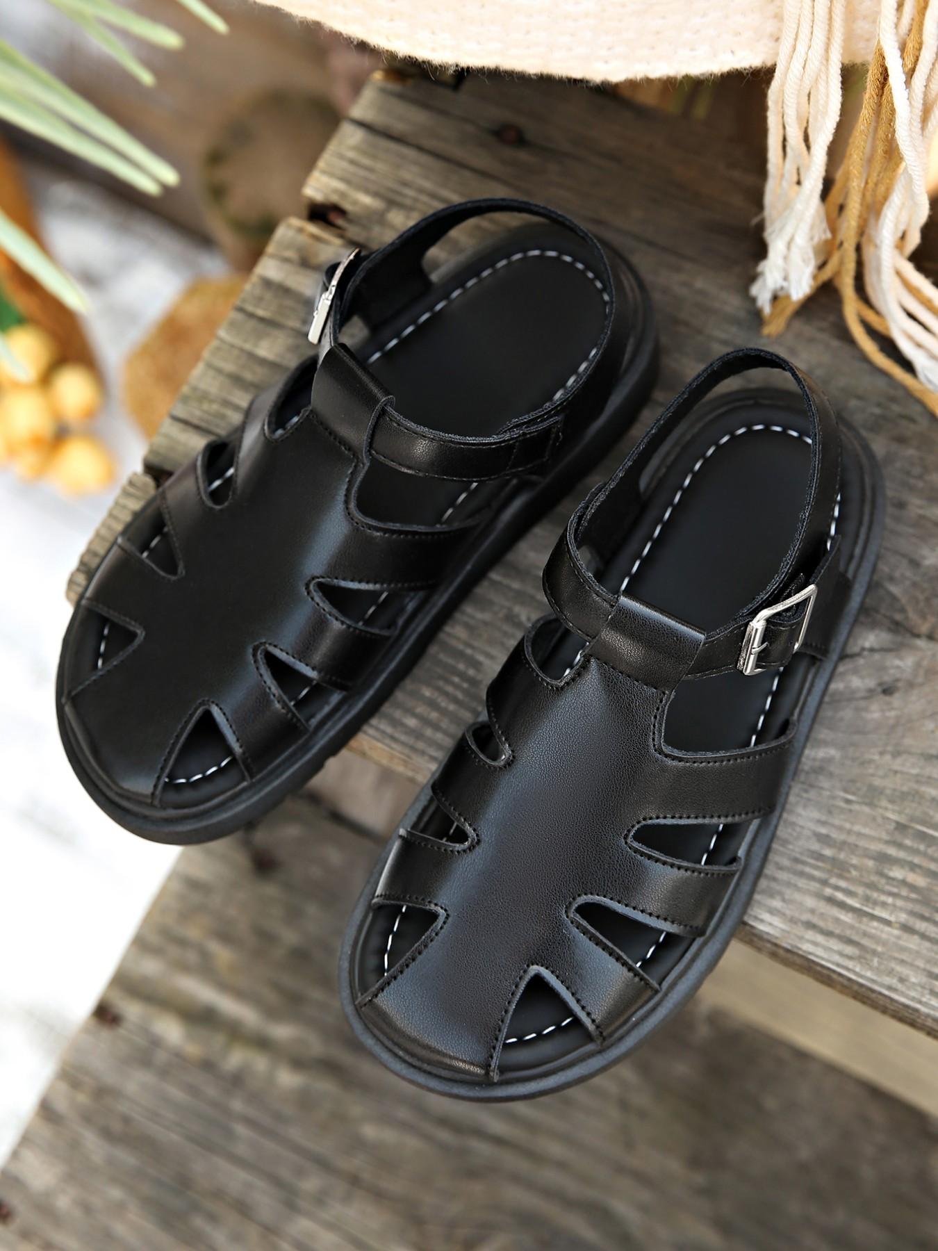 Thick Sole Sandals, Summer New Fashion, Versatile Toe Cover Roman Shoes, Height-Boosting Casual Beach Shoes, Trendy and Comfortable