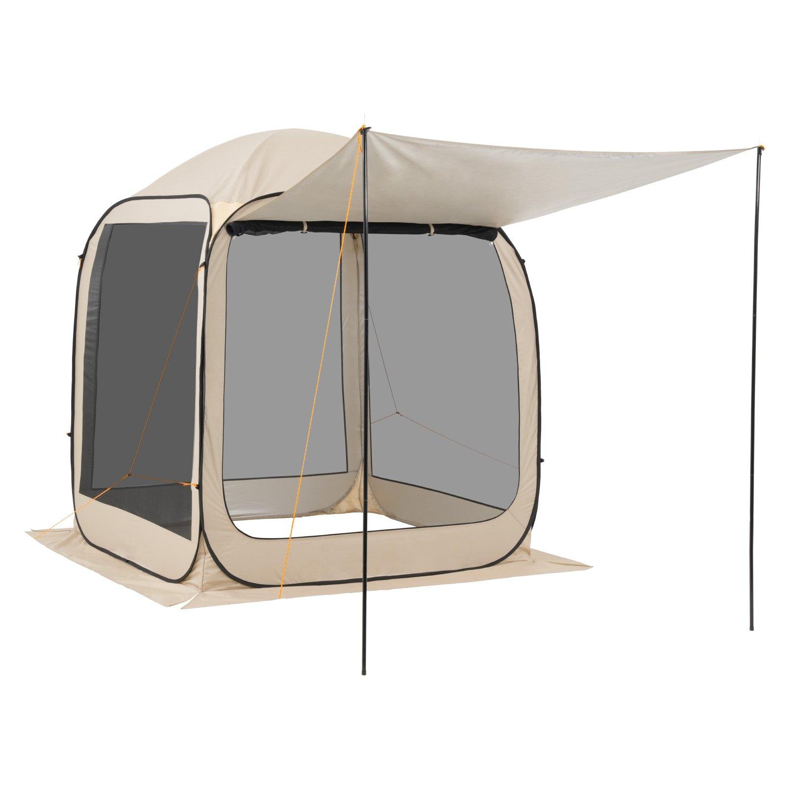 VEVOR Screen House Tent, 6 x 6 ft, 4-6 Person Pop Up Screen Tent with Extended Awning, Portable Screened in Canopy with Carry Bag, Netting Sides, for Patio, Backyard, and Outdoor Activities, Beige VEVOR Screen House Tent, 6 x 6 ft, 4-6 Person Pop Up Screen Tent with Extended Awning, Portable Screened in Canopy with Carry Bag, Netting Sides, for Patio, Backyard, and Outdoor Activities, Beige