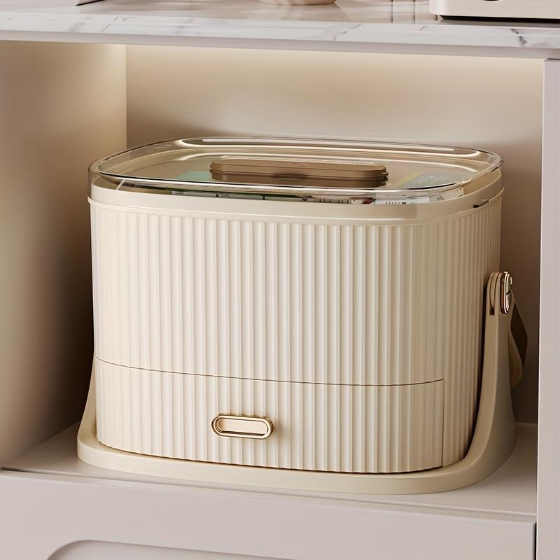 Hardware Thickened Large Clear Storage Box, Dustproof Flip Lid Organizer for Home Office Storage