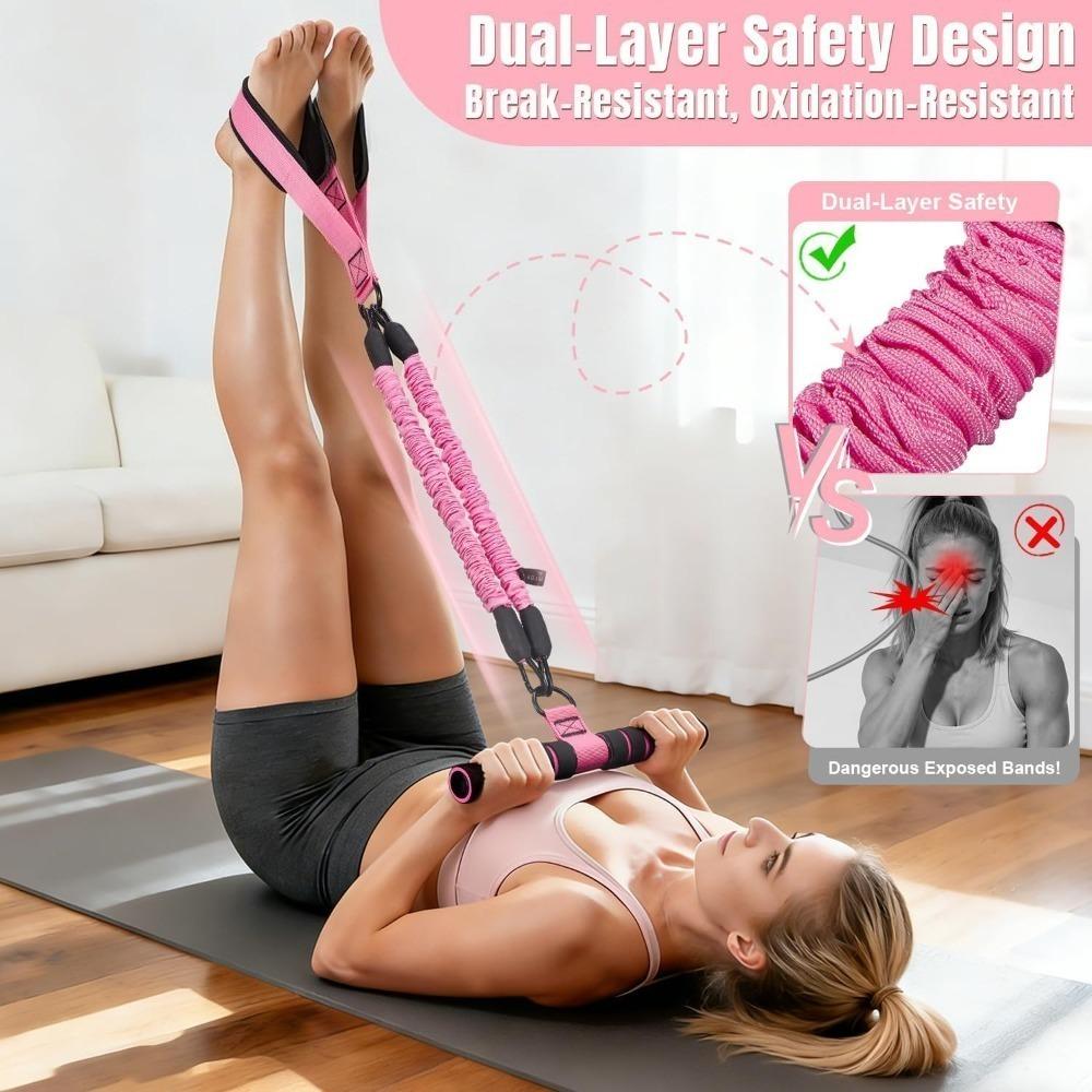 Multi-Functional Pedal Resistance Training Set with Pedal Straps & Foam Handle - Full Body Toning - Perfect for Living Room, Bedroom & Bed Workouts, Must-Have for Home Fitness, Fitness Training Band, Exercise Equipment