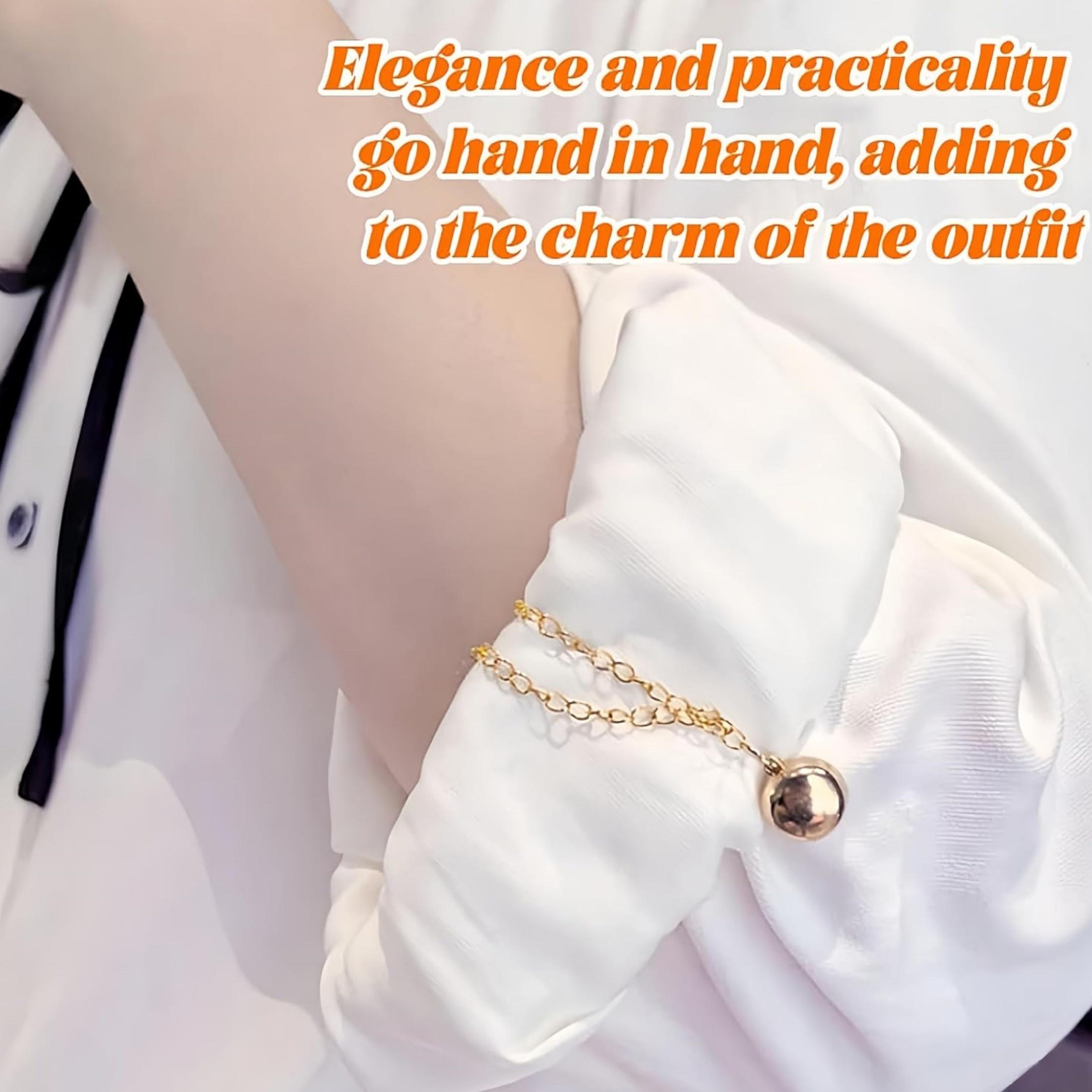 4-Pack Magnetic Clothing Clips, Multi-Function Metal Button Clips for Cuffs, Hem, and Headscarf Decoration, Assorted Colors